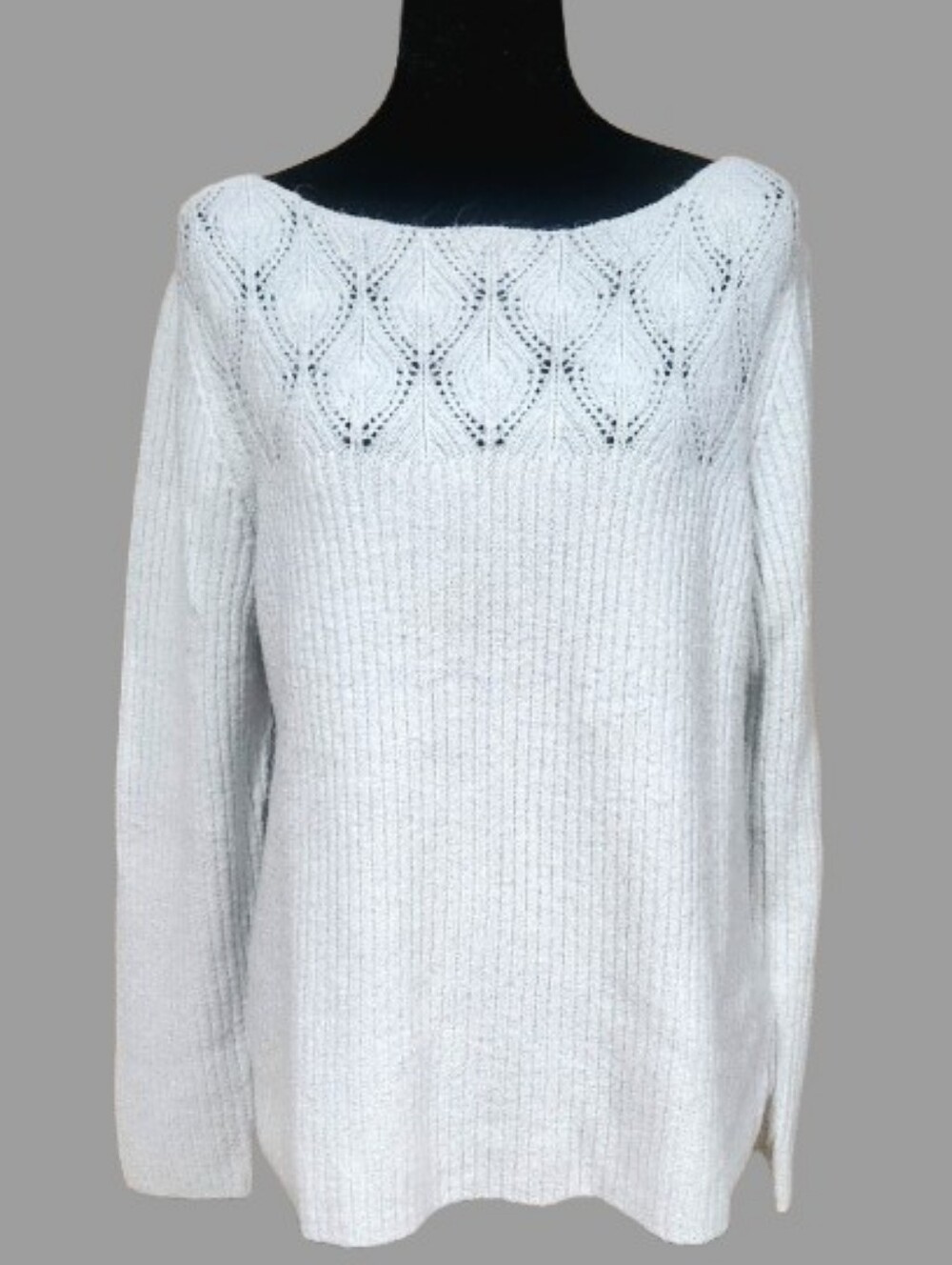 Liz Claiborne Grey/Silver Sweater Size L